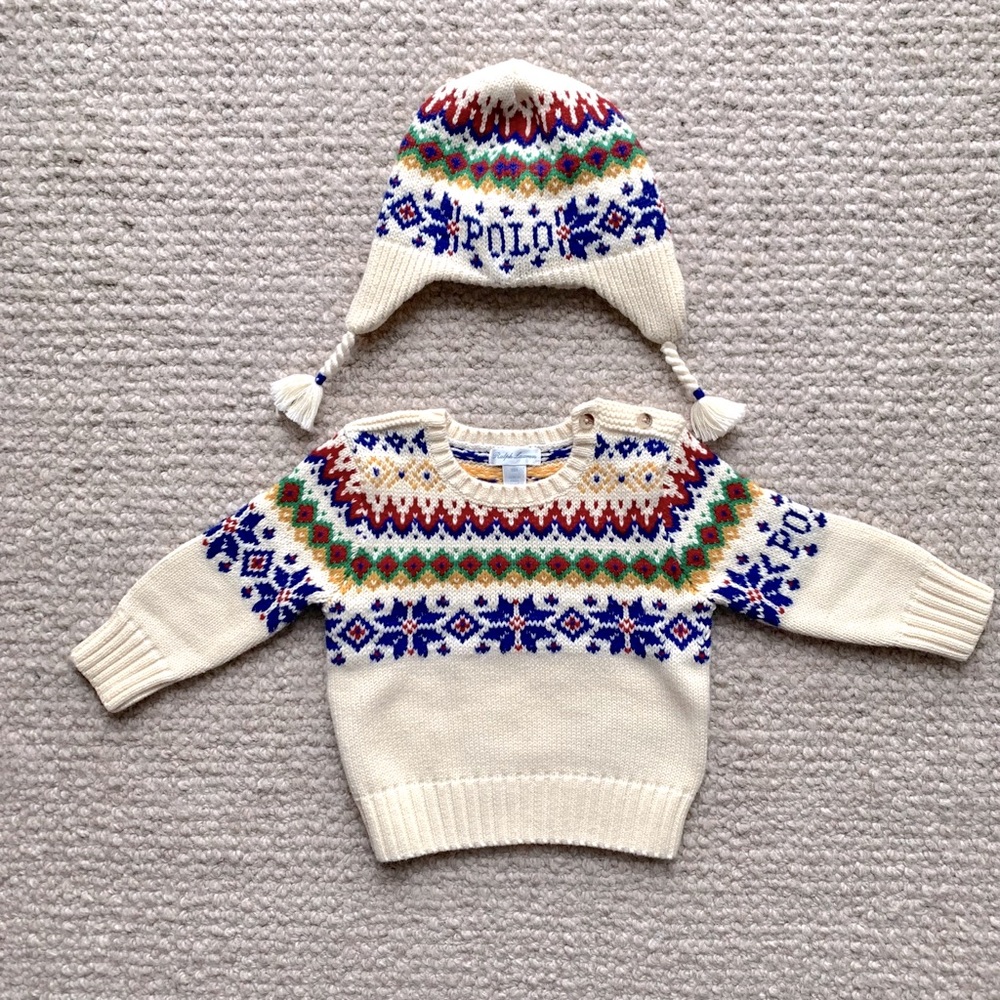 Ralph Lauren Snowflake Sweater + Matching Hat